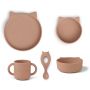 LIEWOOD - Vivi Geschirrset 4-teilig Cat Dark Rose