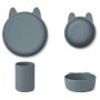 LIEWOOD - Cyrus Silikon Schalen Set Rabbit Whale Blue
