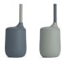 LIEWOOD - Ellis Strohhalm Becher Set Whale Blue - Dove Blue