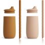 LIEWOOD - Dylan Strohhalm Becher Set Mustard / Dark Rose