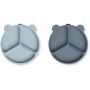 LIEWOOD - 2er Set Menü Saugnapfteller Set Blue Mix