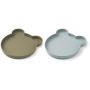 LIEWOOD - Silikon Teller Set Marty Bear Khaki / Blue