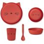 LIEWOOD - Brody Geschirrset 4tlg Cat Apple Red