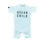 Beach & Bandits - UV Badeoverall Ocean Child kurz Weiss/blau