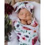 Snuggle Hunny - Swaddledecke Peony Bloom mit Stirnband