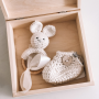 Maylily - Holz Geschenkbox Bunny Grau