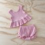 bel&bow - Ribbed little Peplum Set Baby Pink