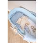 Like Moses - Moseskorb Misty Blue mit Kissen und Bettwäsche Blau- Weiss