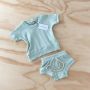 bel&bow - Ribbed Girlie Set Short & Shirt mint