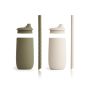 LIEWOOD - Dylan Strohhalm Becher Set Khaki / Sandy