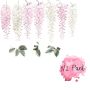 Little Rae Prints - Wandsticker Wisteria rosa 1/2 Set