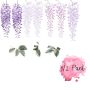 Little Rae Prints - Wandsticker Wisteria purple 1/2 Set