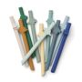 LIEWOOD - Badu Silikon Trinkhalme Set Surf Blue Mix
