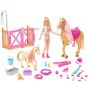 Mattel - Barbie Spielset mit Puppe und 2 Pferden