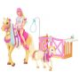 Mattel - Barbie Spielset mit Puppe und 2 Pferden
