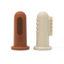 Mushie - 2er Set Finger- Zahnbürste Clay / Shifting Sand