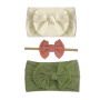 Emerson and Friends - Stirnband Set Pom Olive, Band vanilla, Waffelmäschchen rosa