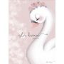 Isla Dream Prints - Poster Angel der Schwan dusty pink mit Blumenkrone