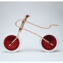 Brum Brum Bike - Laufrad Walnuss Holz dunkel Rot- weiss
