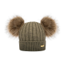 Bjällra of Sweden - Strickmütze mit Pommel Khaki