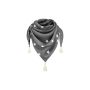 Maylily - Bambus Schal Triangel mit Tassel Stars grau - creme