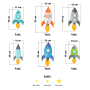 YokoDesign - Wandsticker Bunte Raketen