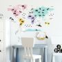 YokoDesign - Wandsticker Weltkarte pastell