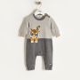 Bonniemob - Strick- Strampler Robin Tiger grau