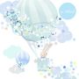 Schmooks - Hot Air Balloon Wandsticker blau