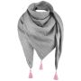 Maylily - Muslin Triangel Schal Tassel Grau Vanilla Pink