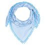 Maylily - Bambus Triangel Schal mit PomPom Hellblau Blau