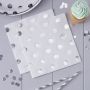 Ginger Ray - Servietten Polka Dot Silber