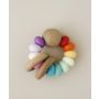 littleCHEW - Greifling Holz & Silikonring Rainbow Girly