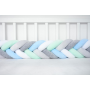 Sparrow - Bettschlange Slim Babyblue - mint - light grey - melange - white