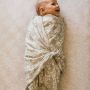 The mini scout - Muslin Swaddle Leafy Sprig Gray
