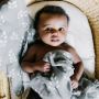 The mini scout - Muslin Swaddle Leaves Stormy Blue