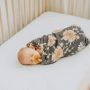 The mini scout - Muslin Swaddle Peony Blooms Charcoal