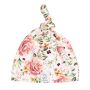 Hey Popinjay! - Newborn Knotted Beanie White Roses